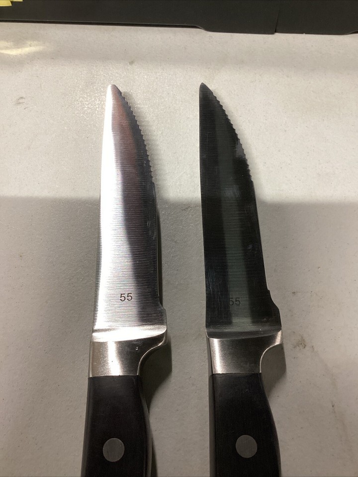 Longhorn Steakhouse Steak Knives, 2 Sets of 4 with Wooden Cases (8