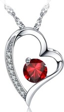 925 Sterling Silver Love Heart Necklace for Women Birthstone Pendant Necklace
