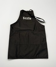 New Black Canvas "Susie" Embroidered Cooking Baking Work Bib Pocket Apron NOS