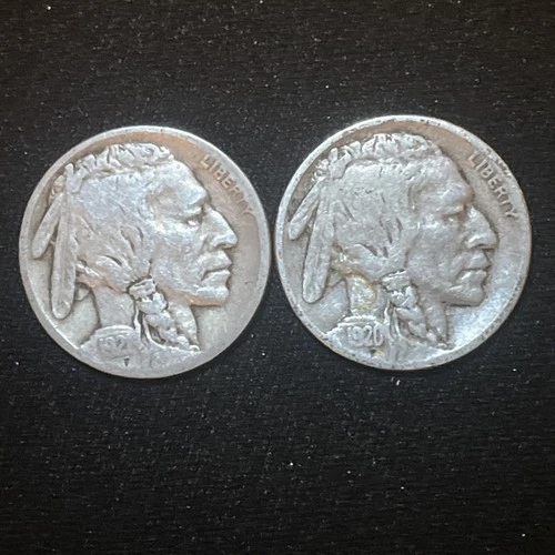 1920 And 1921 5C Buffalo Nickel Lot Of 2!