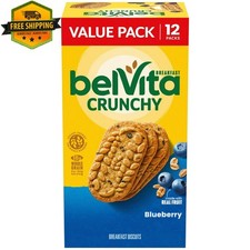 belVita Blueberry Breakfast Biscuits, Value Pack 12 Packs with 4 Biscuits Each