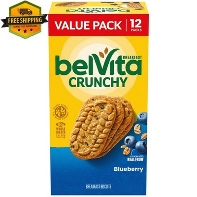 belVita Blueberry Breakfast Biscuits, Value Pack   12 Packs with 4 Biscuits Each