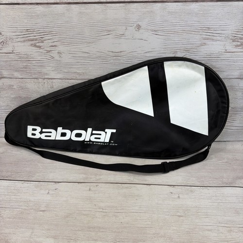 BABOLAT Tennis Racquet Carry Case Bag w/ Adjustable Shoulder Strap Black & White