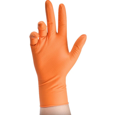 #ad 8 Mil Diamond Textured Nitrile Gloves Black Orange Heavy Duty Latex Free S 2XL $149.99