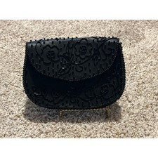 John Wind Black Bead Purse Clutch Japan Vtg Bead Replacements