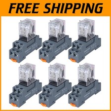 6PCS Electromagnetic Power Relay, 8-Pin 10 AMP 24V