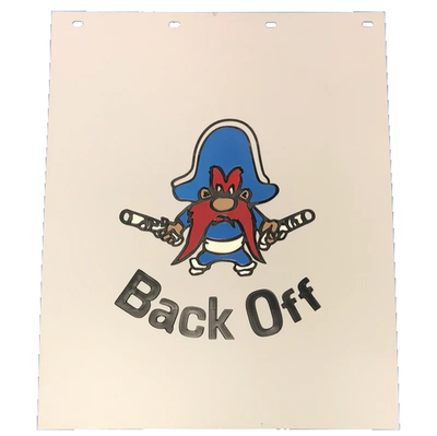 #ad Yosemite Sam 24quot; x 30quot; White Poly Plastic Semi Truck Mud Flaps Set of 2 $95.95