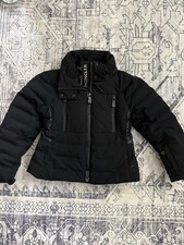 MONCLER girls Black Coat Size 6/116cm Great Condition Down