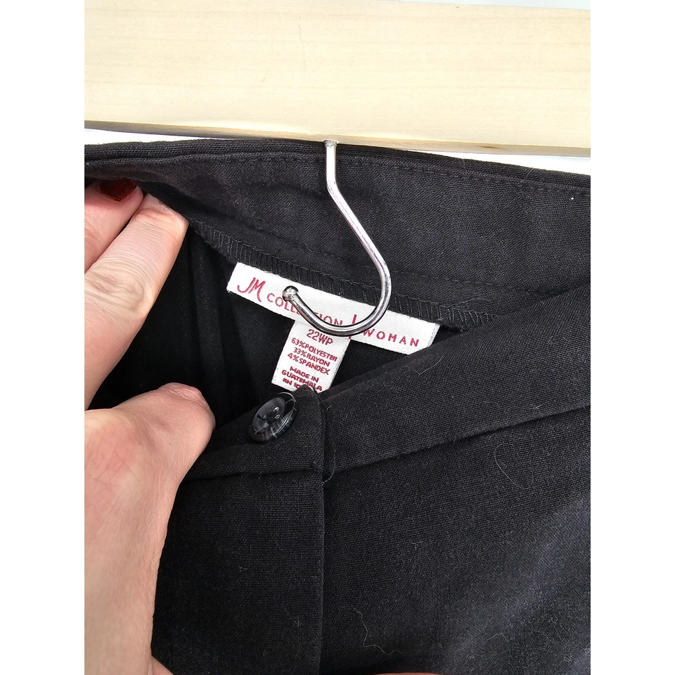 JM Collection Women's Button Closer Black Wide Leg Polyester Pants Size 22WP - Image 3 of 4