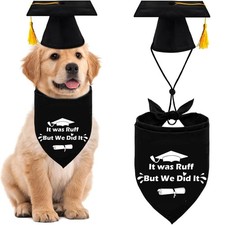 2025 Dog Graduation Cap and Gown with Gold Tassels Dog Graduation Outfits Gif...