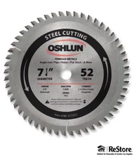 OSHLUN Steel Cutting Saw Blade – 7-1/4″ x 52T, 5/8″ Hole with Diamond Knock Out
