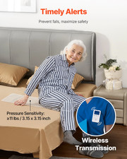 Early Alert Bed Alarm System Wireless Bed Sensor Pad with Call Button  Pager