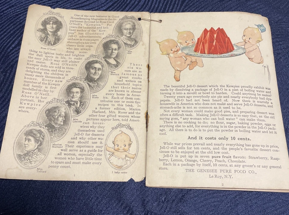 Folleto de recetas JELL-O And The Kewpies 1915 6" y libro de sorpresas JELL-O de 1930 Foto 3 de 4