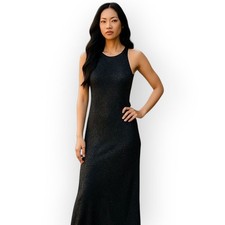 Black Sparkle Full Length formal bodycon Dress Size Medium