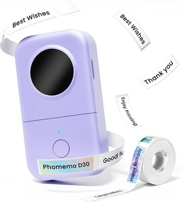 Phomemo D30 Etikettiergerät, Bluetooth Etikettendrucker Tragbarer 