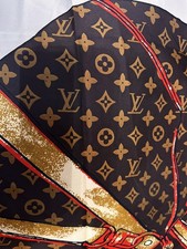 Louis Vuitton Silk Scarf LV Italy Square 34" 34" Monogram