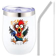 Patelai Caw-F 12 oz Tumbler Coffee Mug Gift Funny Stainless 12 Oz, White