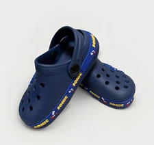 NEW Sonic The Hedgehog Toddler Boys' Sling-Back Strap Blue Clogs Size 7