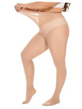 Plus Size Tights for Women, Ultra Soft Solid Color Semi-Opaque 3X-Large Nude