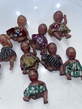 Vtg Celluloid Babies/Dolls String Articulated 8 Complete Hong Kong Numbered.