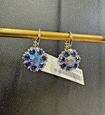 Mariana Medium Blossom Leverback Earrings in "Countdown Gown" - Rhodium