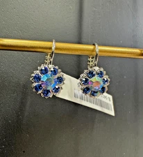 Mariana Medium Blossom Leverback Earrings in "Countdown Gown" - Rhodium