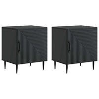 Nachttisch 43 X 34,5 X 50 Cm Holzwerkstoff Schwarz 2Er Set