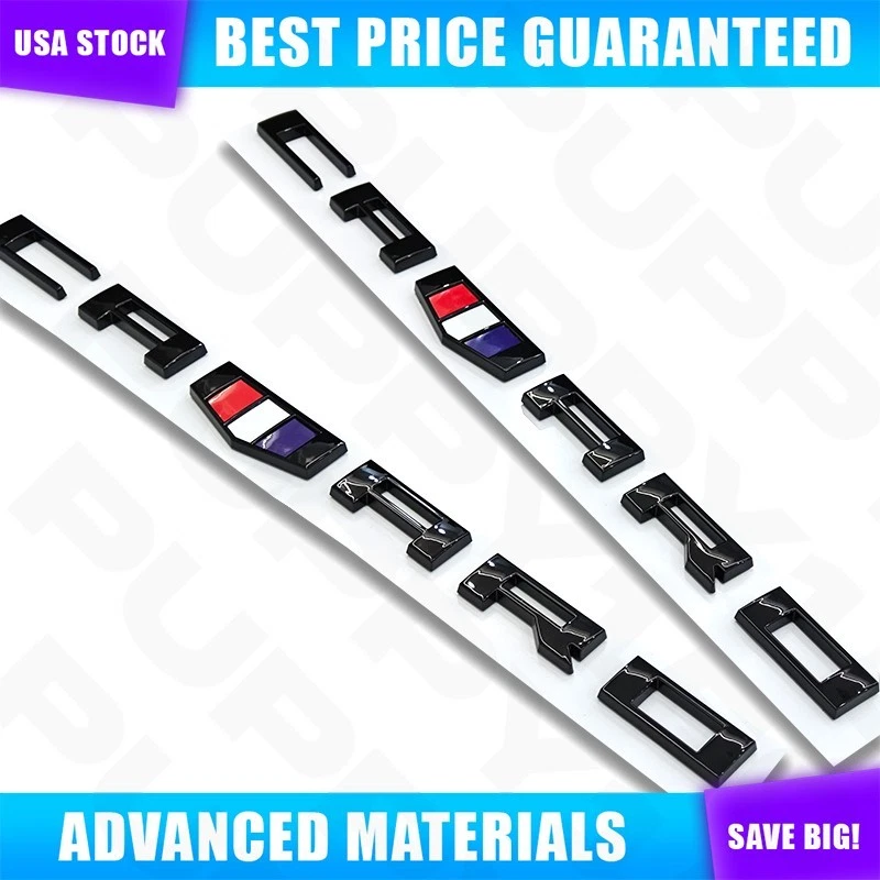 2x FOR CAMARO GLOSS Letter Fender Marker Emblem 3D Badge RS SS ZL1 Z28 Sport Foto 2 de 4