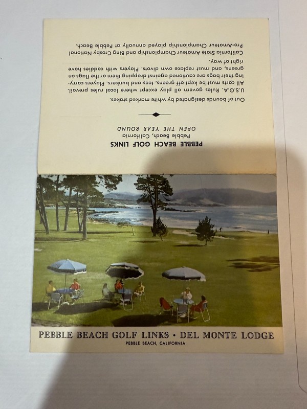 PEBBLE BEACH - DEL MONTE LODGE -UNUSED 1963 GOLF SCORECARD