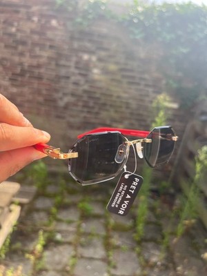 Cartier CT0439S-003 Sunglasses Gold Red Grey Authentic Brand New