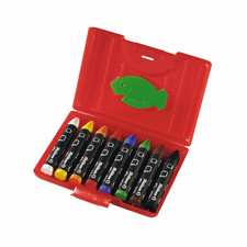 8 x Pelikan Wachsmalstifte Wachsmaler Wachsmalkreide Etui rot+ Schaber 723148