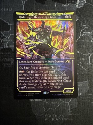 Hidetsugu, Devouring Chaos - Neon Yellow WPN Exclusive Kamigawa: Neon Dynasty