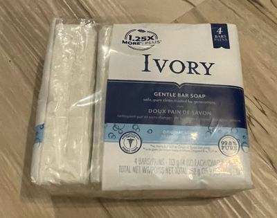 #ad Classic Original Ivory White Bar Soap 4oz X 4 Bars 99.44% Pure Clean Simple $37.99