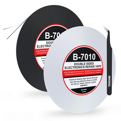2x2mm Doppelseitiges Klebeband Tape 50m Rolle (WEIß) für Handy/Tablet Reparatur - Bild 1 von 4