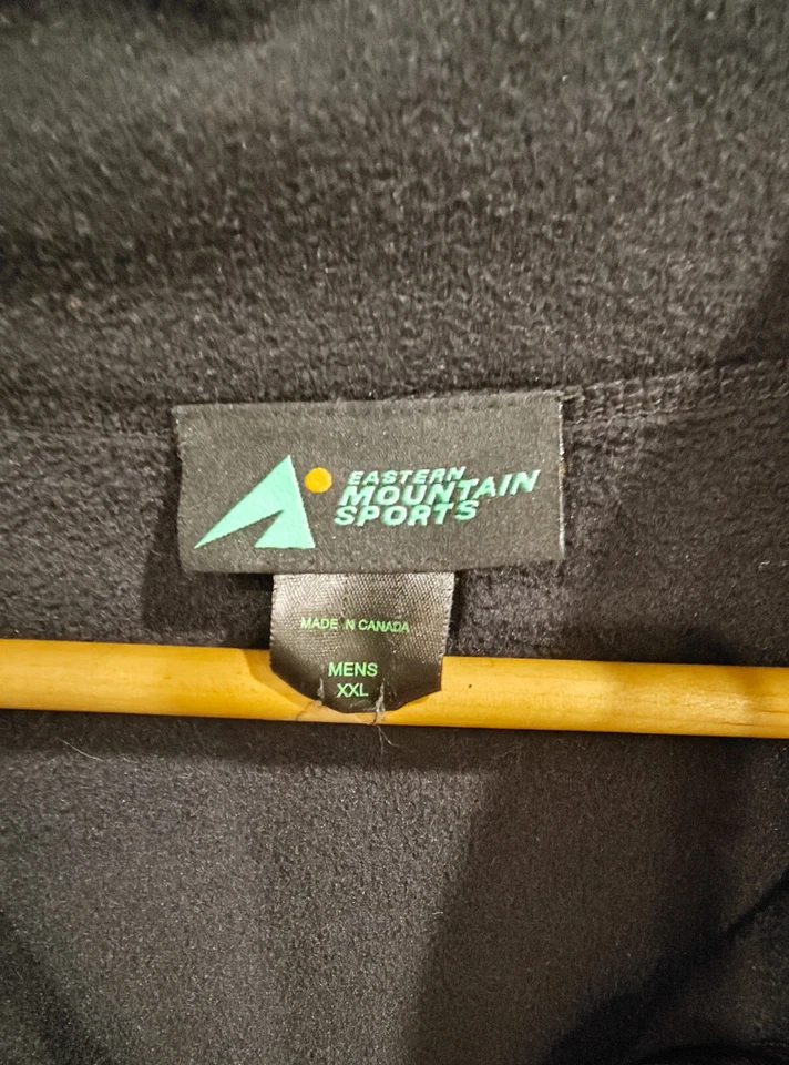 Eastern Mountain Sports EMS 1/4 Zip Fleece Pullover Men's XXL Black-Layering Ski Foto 3 de 4