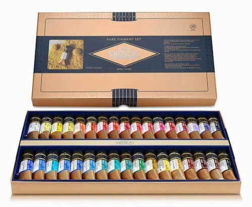 MIJELLO MissionGold PurePigmentWatercolor 15ml 34 Colors set MWC-1534P Free Ship
