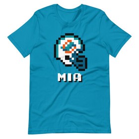 Miami Dolphins NES Football Helmet 8-bit Tecmo Super Bowl Retro Vintage T-Shirt