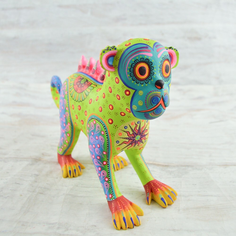 Monkey Alebrije VIBRANT Oaxacan Wood Carving A2900 | Magia Mexica