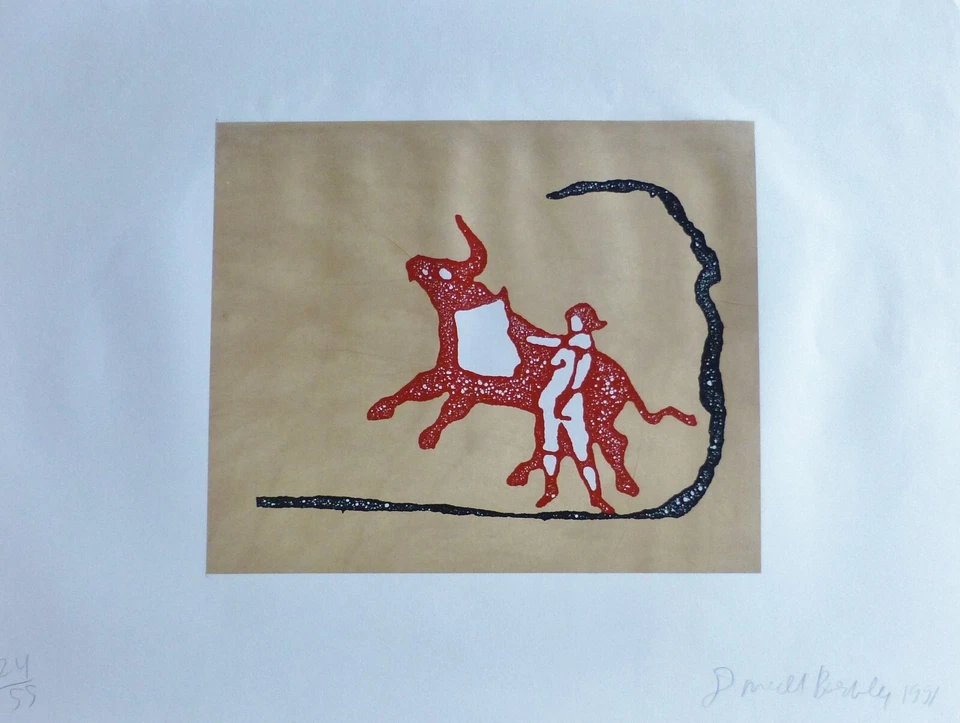 Donald BAECHLER "CORRIDA DE TOROS I" 1991 Tauromaquia Firmado a Mano Serigrafía Foto 2 de 4