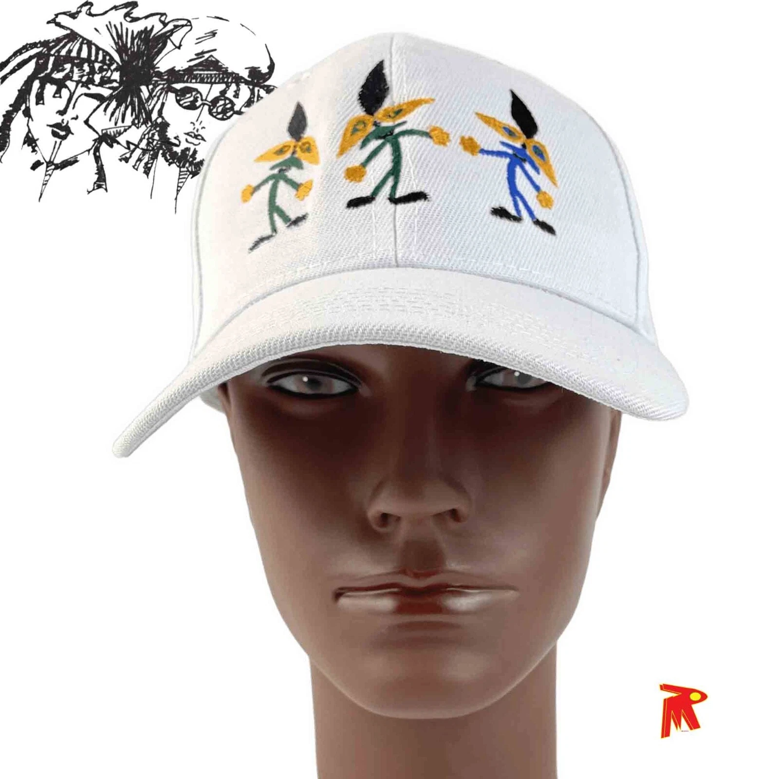 Flower Men Design white baseball Cap adjustable for Summer wear casual wear