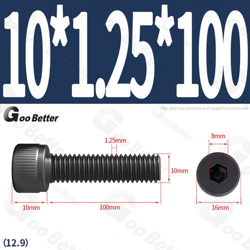 Feingewinde Zylinderschrauben 12.9 Stahl M6 M8 M10 M12 Schwarz Innensechskant - Bild 59 von 85