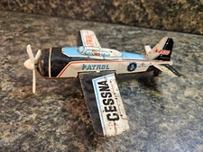 Vintage Tin Toy Airplane Cessna Patrol N 453C ~ Made in Japan 'K' Logo