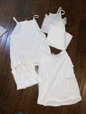 Girls 4-6 Set Of 5 White Tank Tops Hanes Brand Some New