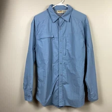 10000 Ft Above Sea Level Shirt Mens M Vented Fishing Button Up Nylon Long Sleeve