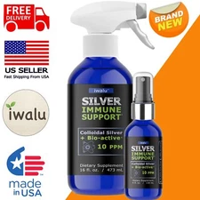 SILVERWATER Bio-active Nano Silver Liquid Spray Drops Support Treatment - USA