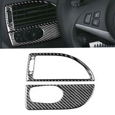 2Pcs For BMW 6 Series E63 E64 2004-10 Carbon Fiber Headlight Switch Panel Cover