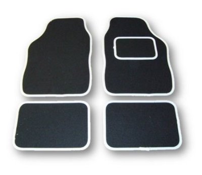 LANDROVER FREELANDER MK2 (2006 on)  UNIVERSAL Car Floor Mats Black & White Trim