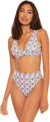 Becca by Rebecca Virtue 270683 Women's Banded Triangle Bikini Top Multi M