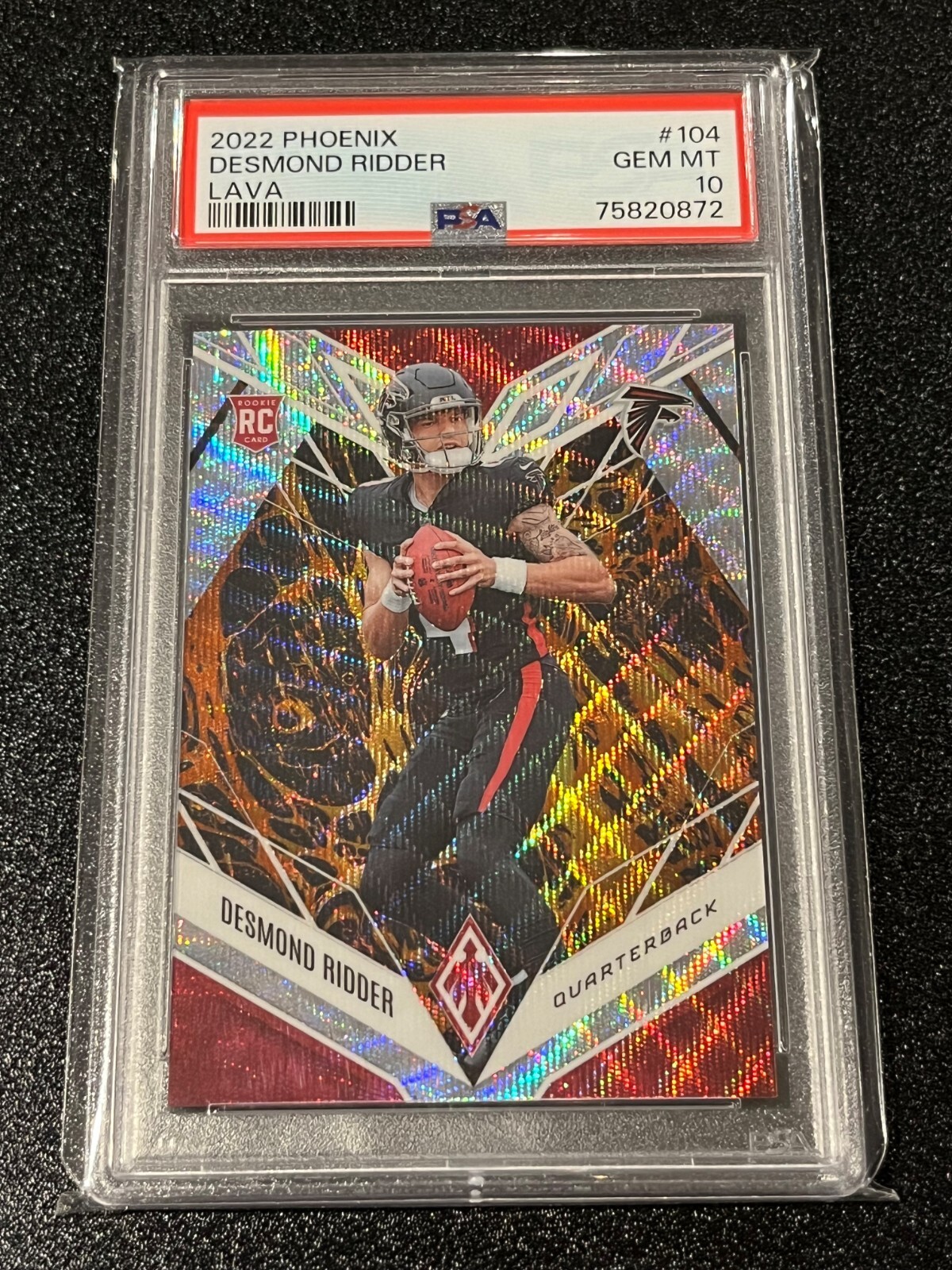 2022 Panini Phoenix Desmond Ridder Rookie Lava 52/175 #104 PSA 10 Pop 17 Falcons