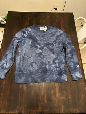 Todd Snyder x Champion Midweight Terry Sweatshirt Men s Large Blue Tie Dye